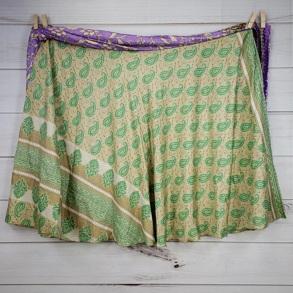Darn Good Yarn Sari Silk Wrap Skirt Tea Goddess - Picture 4 of 16